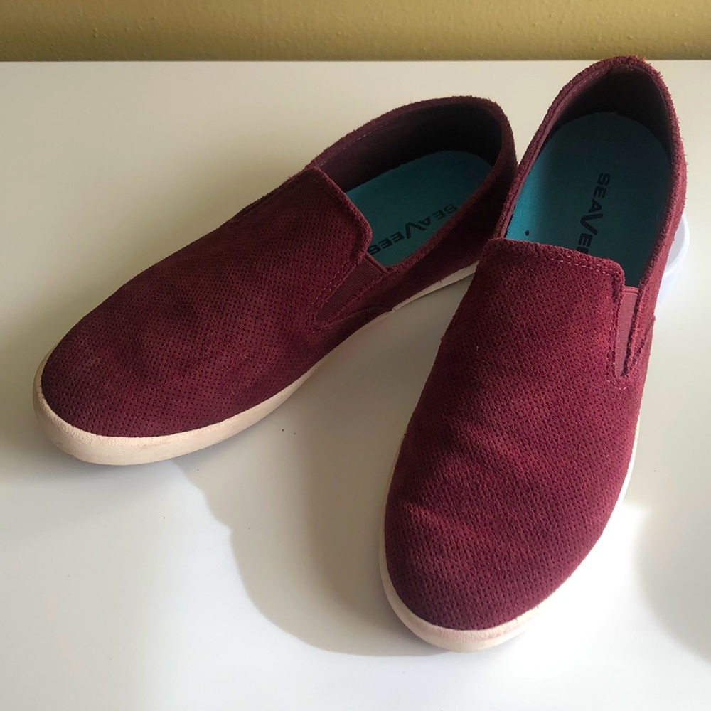 Burgundy Slip-on Flats